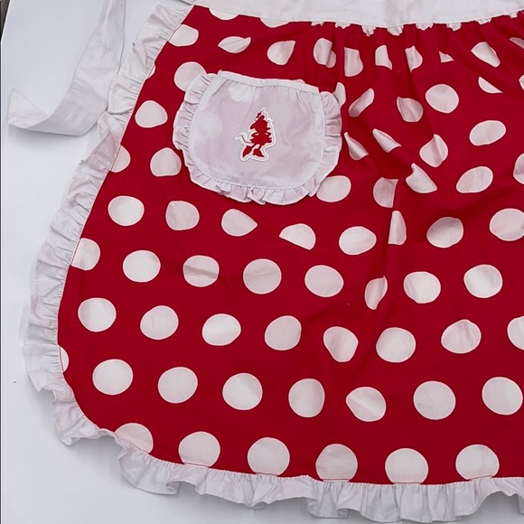 Disneyland Parks Minnie Mouse Apron Red Poka Dots Cooking Baking - Picture 2 of 4